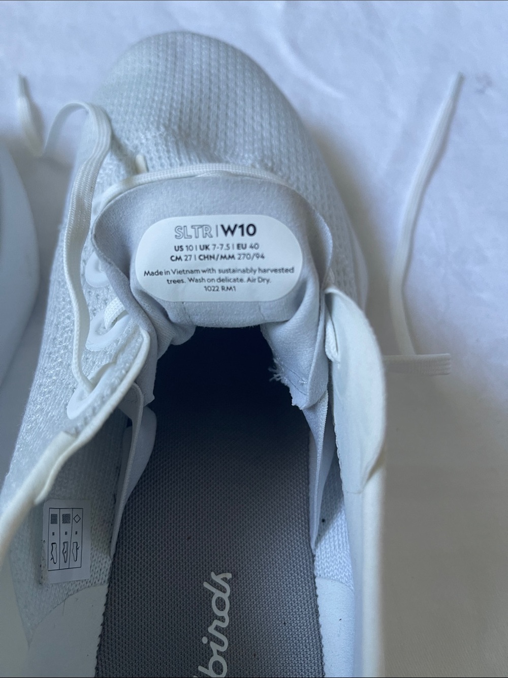 allbirds White Knit Casual Sneakers. Color is Blizzard, Hanami night - Picture 2 of 8